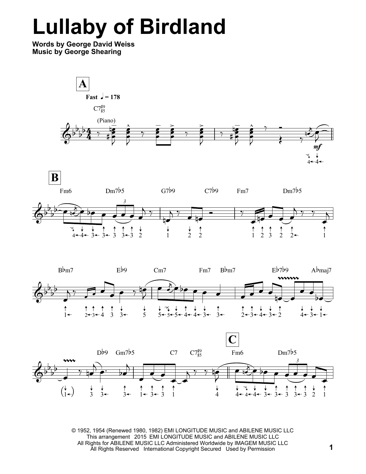 Download George Shearing Lullaby Of Birdland (arr. Will Galison) Sheet Music and learn how to play Harmonica PDF digital score in minutes