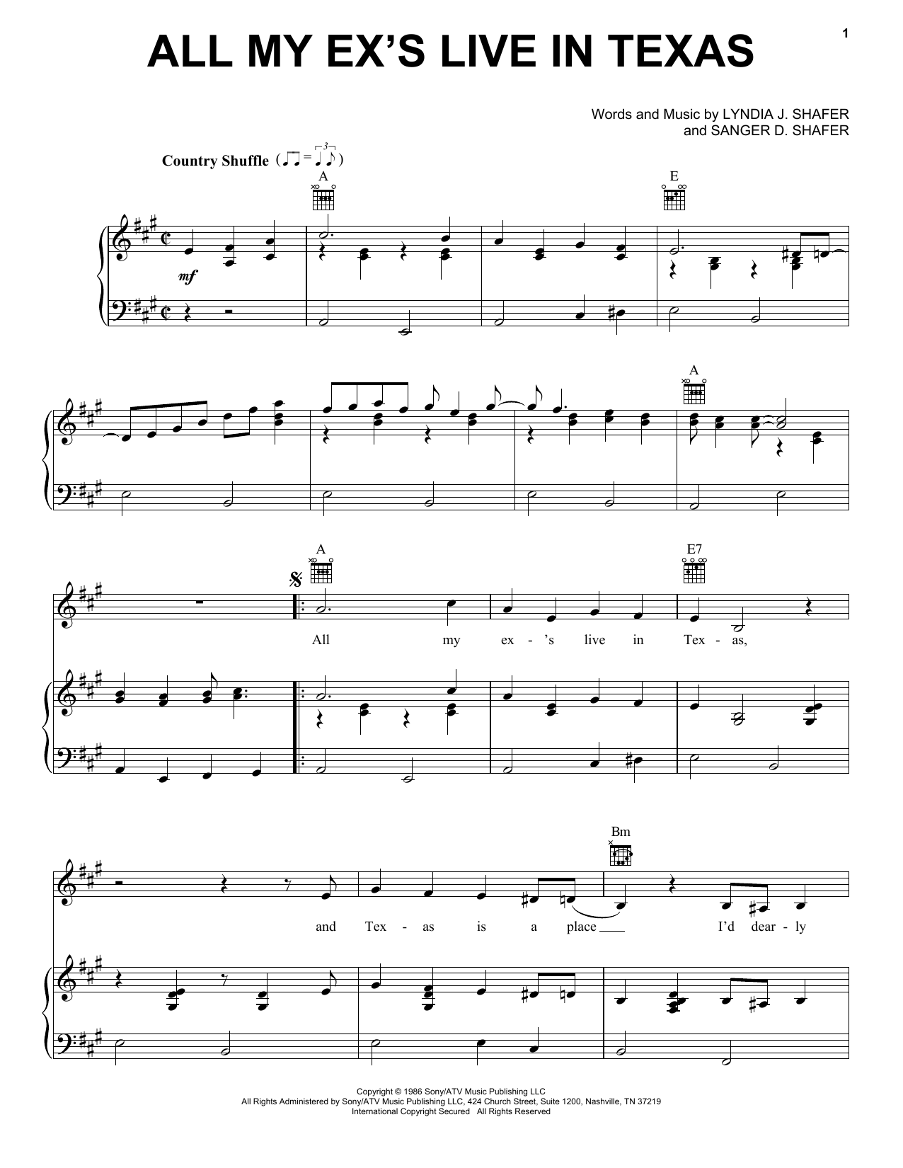 Download George Strait All My Ex's Live In Texas Sheet Music and learn how to play Real Book – Melody, Lyrics & Chords PDF digital score in minutes