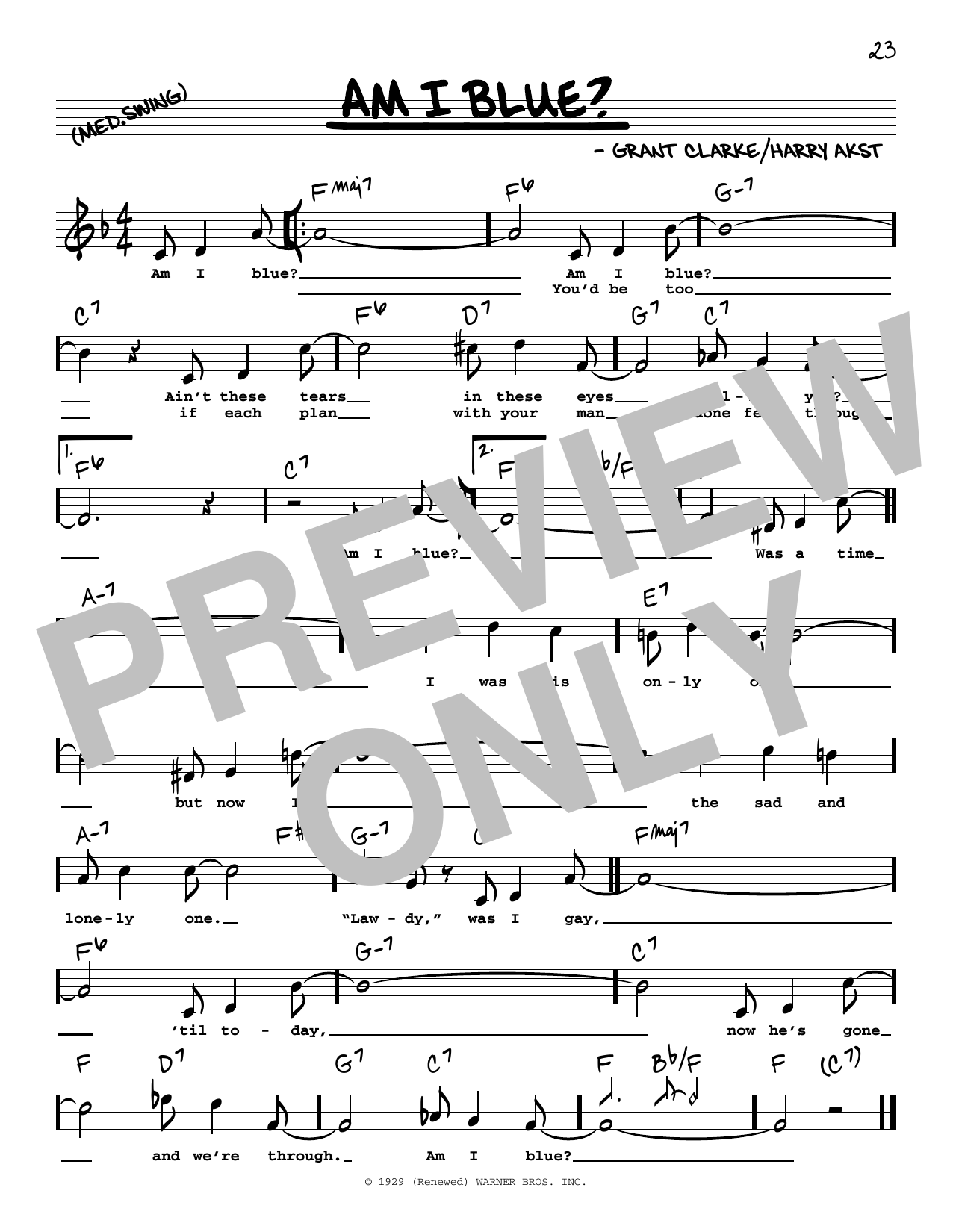 Download George Strait Am I Blue? (High Voice) Sheet Music and learn how to play Real Book – Melody, Lyrics & Chords PDF digital score in minutes