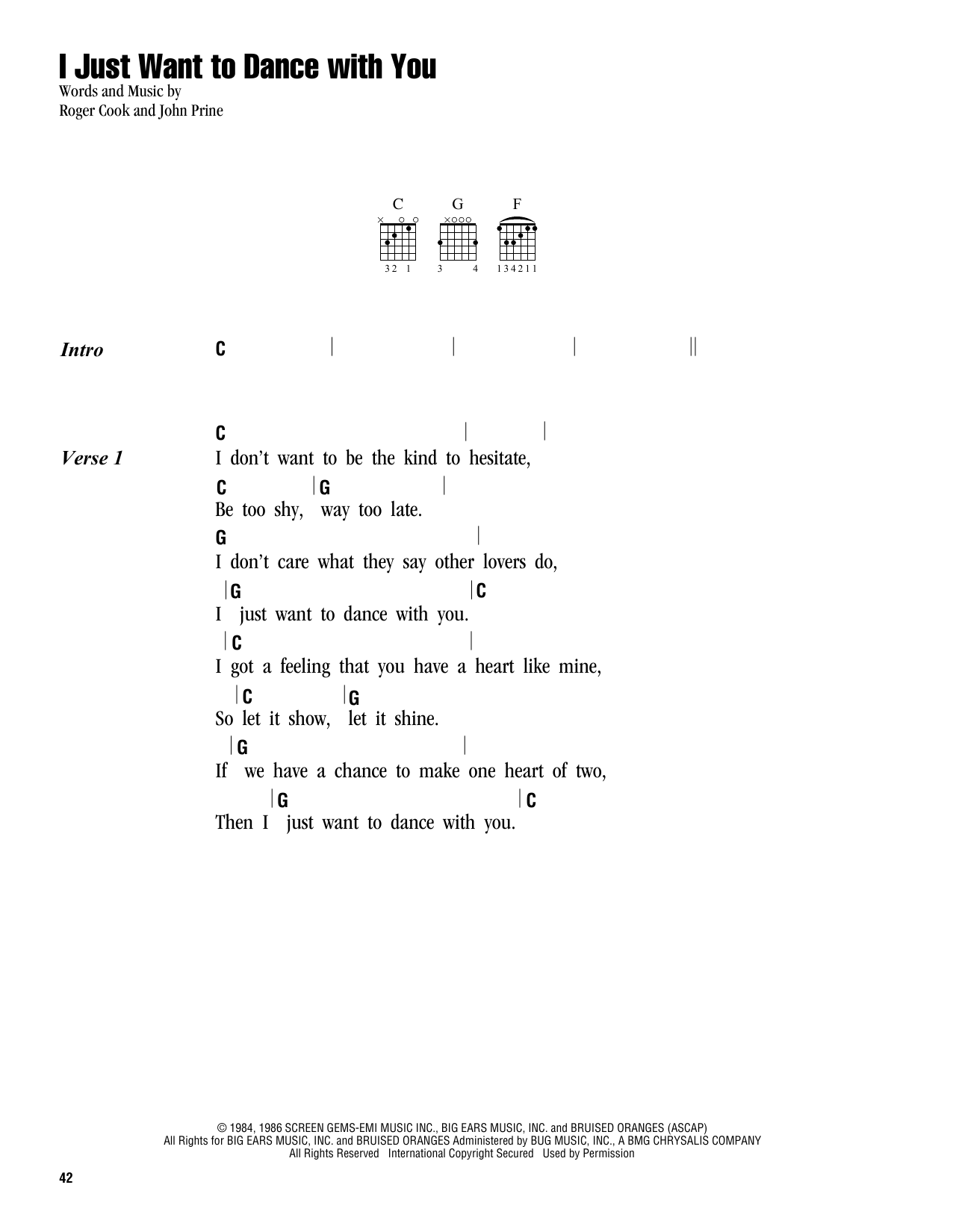 Download George Strait I Just Want To Dance With You Sheet Music and learn how to play Lyrics & Chords PDF digital score in minutes