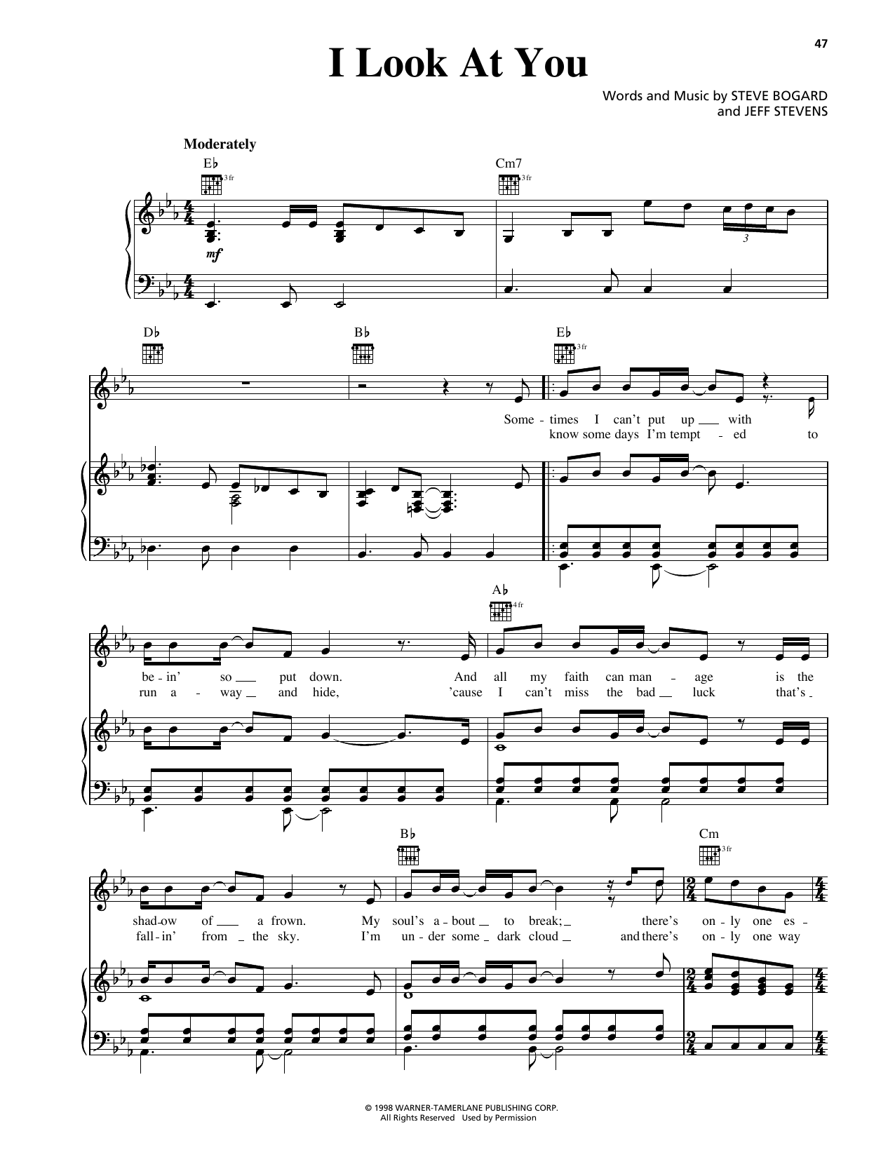 Download George Strait I Look At You Sheet Music and learn how to play Piano, Vocal & Guitar Chords (Right-Hand Melody) PDF digital score in minutes