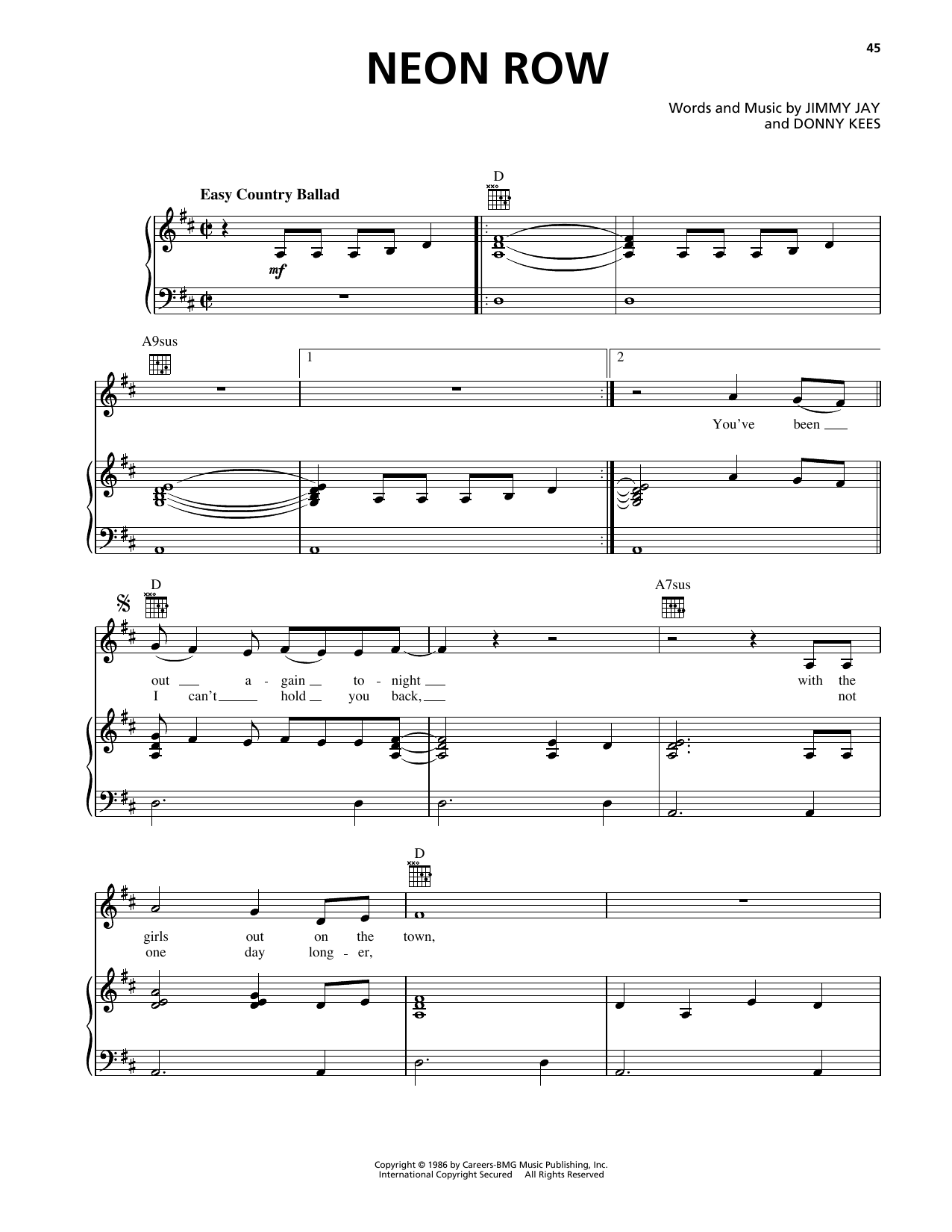 Download George Strait Neon Row Sheet Music and learn how to play Piano, Vocal & Guitar Chords (Right-Hand Melody) PDF digital score in minutes