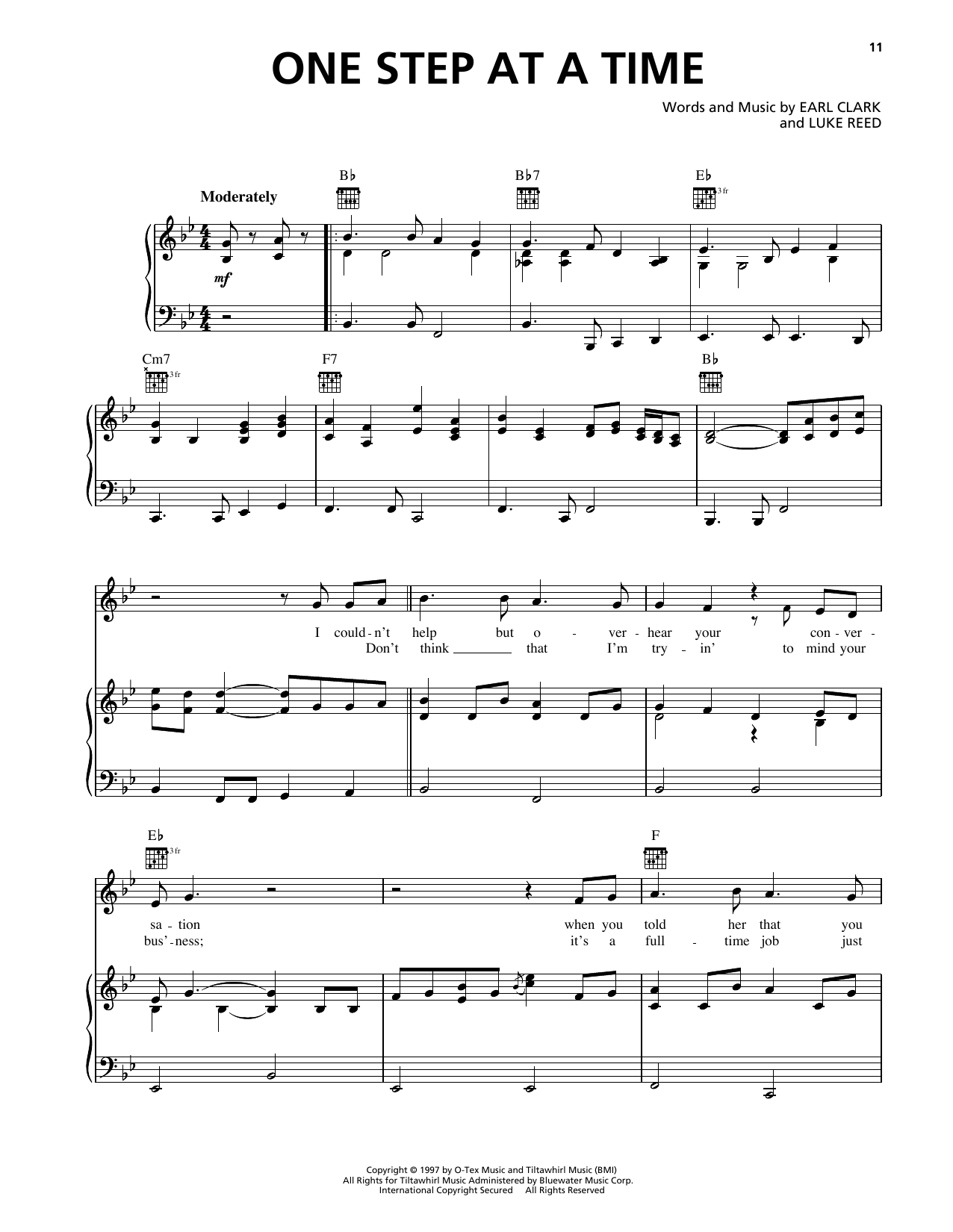 Download George Strait One Step At A Time Sheet Music and learn how to play Piano, Vocal & Guitar Chords (Right-Hand Melody) PDF digital score in minutes