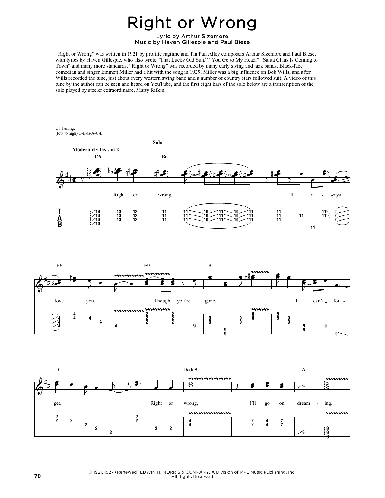 Download George Strait Right Or Wrong (arr. Fred Sokolow) Sheet Music and learn how to play Guitar Tab PDF digital score in minutes