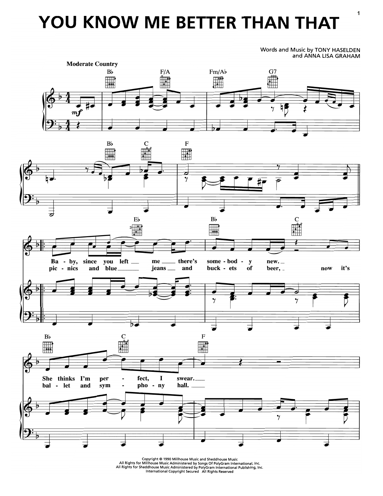 Download George Strait You Know Me Better Than That Sheet Music and learn how to play Easy Guitar PDF digital score in minutes