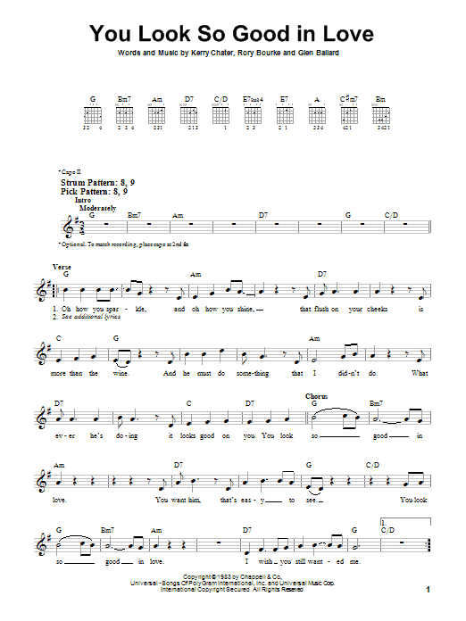 Download George Strait You Look So Good In Love Sheet Music and learn how to play Easy Guitar PDF digital score in minutes