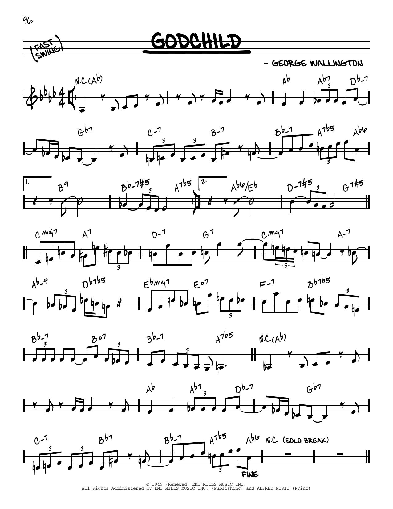 Download George Wallington Godchild Sheet Music and learn how to play Piano Solo PDF digital score in minutes