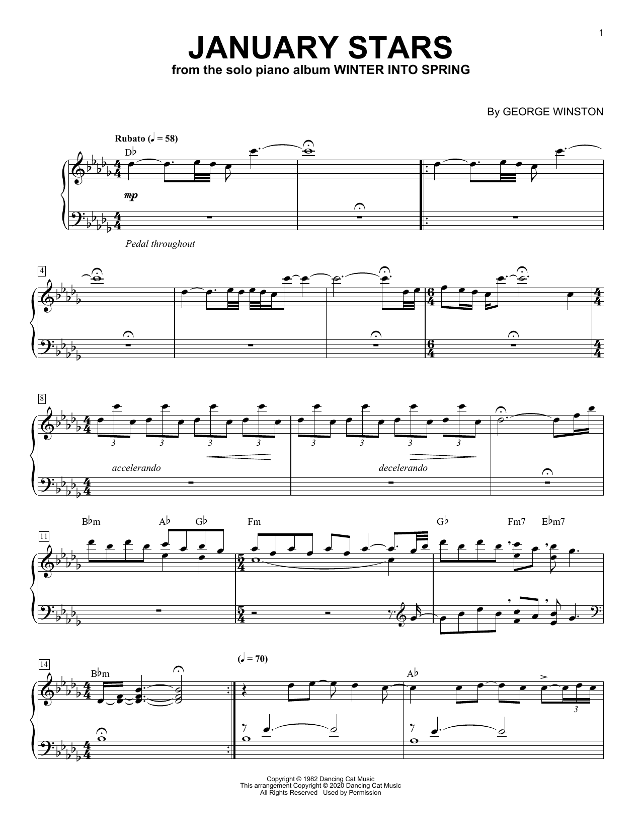 Download George Winston January Stars Sheet Music and learn how to play Piano Solo PDF digital score in minutes