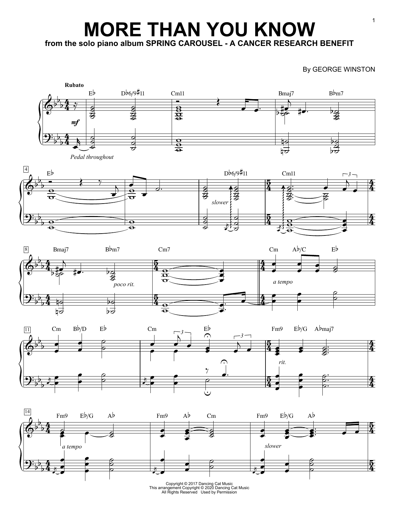 Download George Winston More Than You Know Sheet Music and learn how to play Piano Solo PDF digital score in minutes
