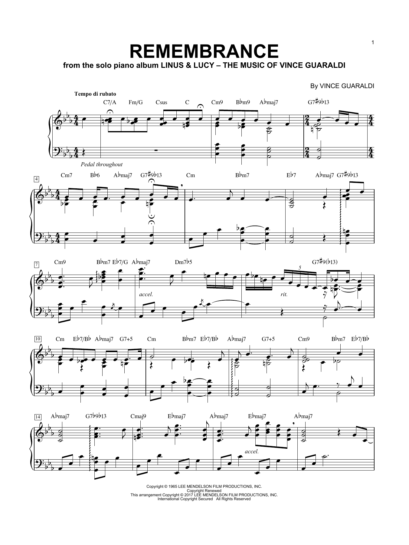Download George Winston Remembrance (In Remembrance Of Me) Sheet Music and learn how to play Piano PDF digital score in minutes