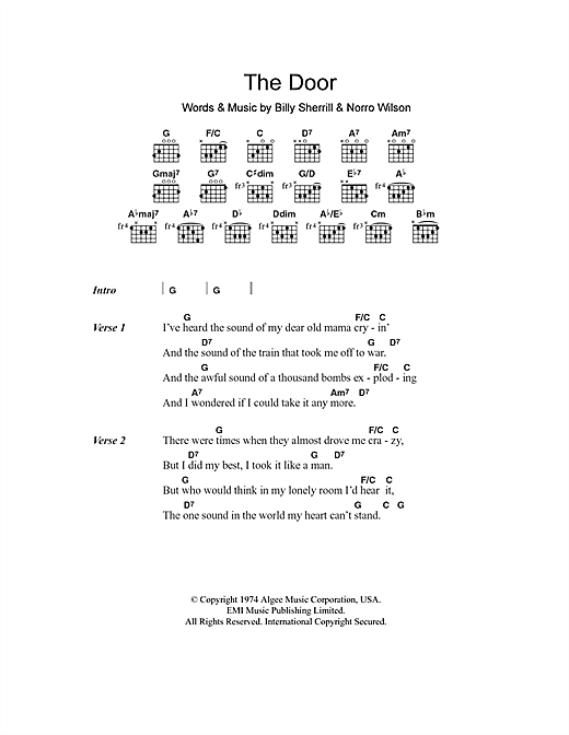 Download George Jones The Door Sheet Music and learn how to play Lyrics & Chords PDF digital score in minutes