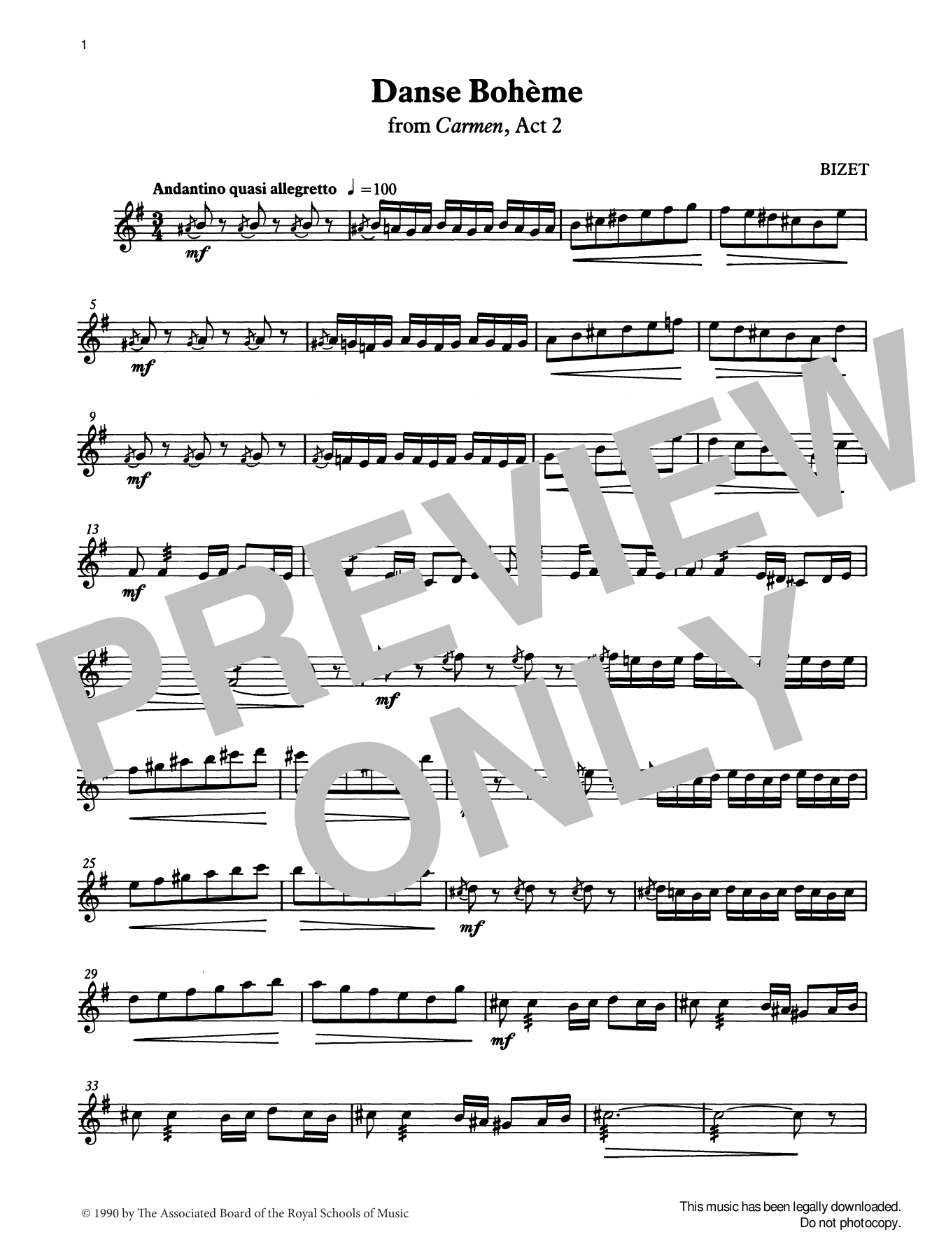 Download Georges Bizet Danse Bohème from Graded Music for Tuned Percussion, Book IV Sheet Music and learn how to play Percussion Solo PDF digital score in minutes