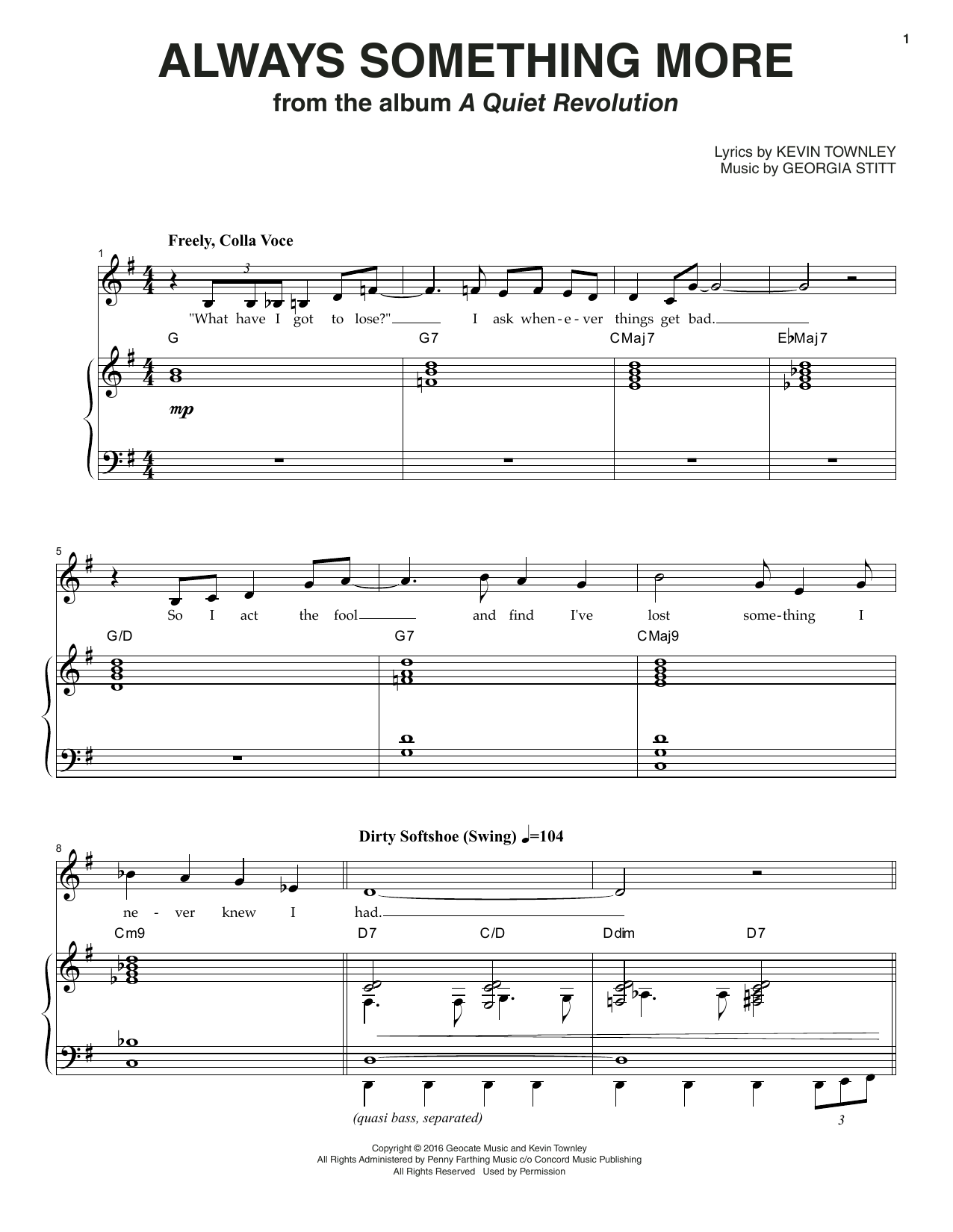 Download Georgia Stitt Always Something More Sheet Music and learn how to play Piano & Vocal PDF digital score in minutes