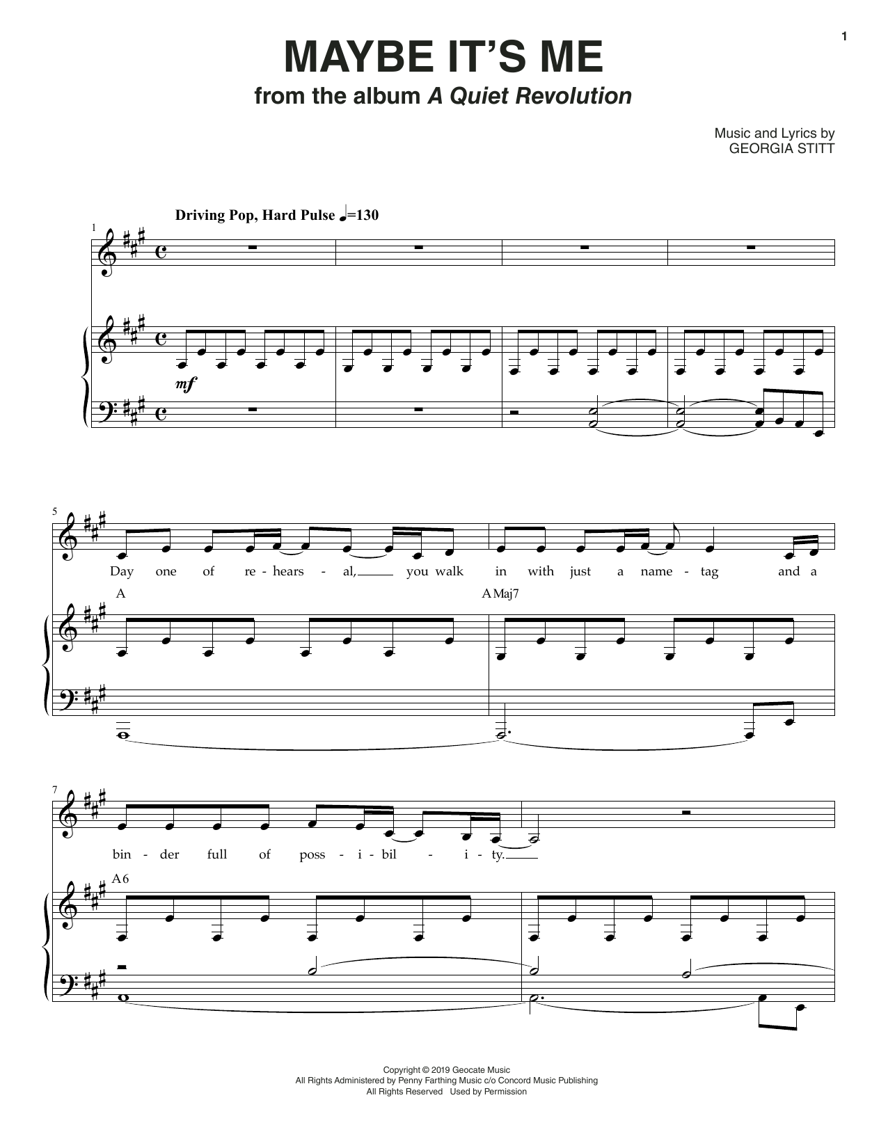 Download Georgia Stitt Maybe It's Me Sheet Music and learn how to play Piano & Vocal PDF digital score in minutes