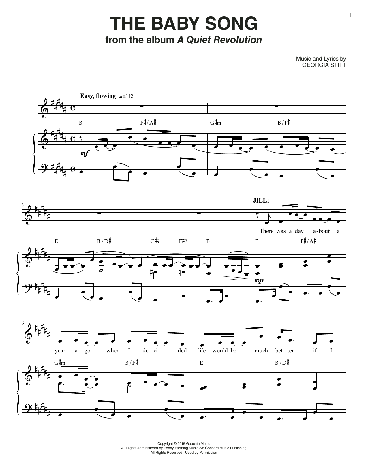 Download Georgia Stitt The Baby Song Sheet Music and learn how to play Piano & Vocal PDF digital score in minutes