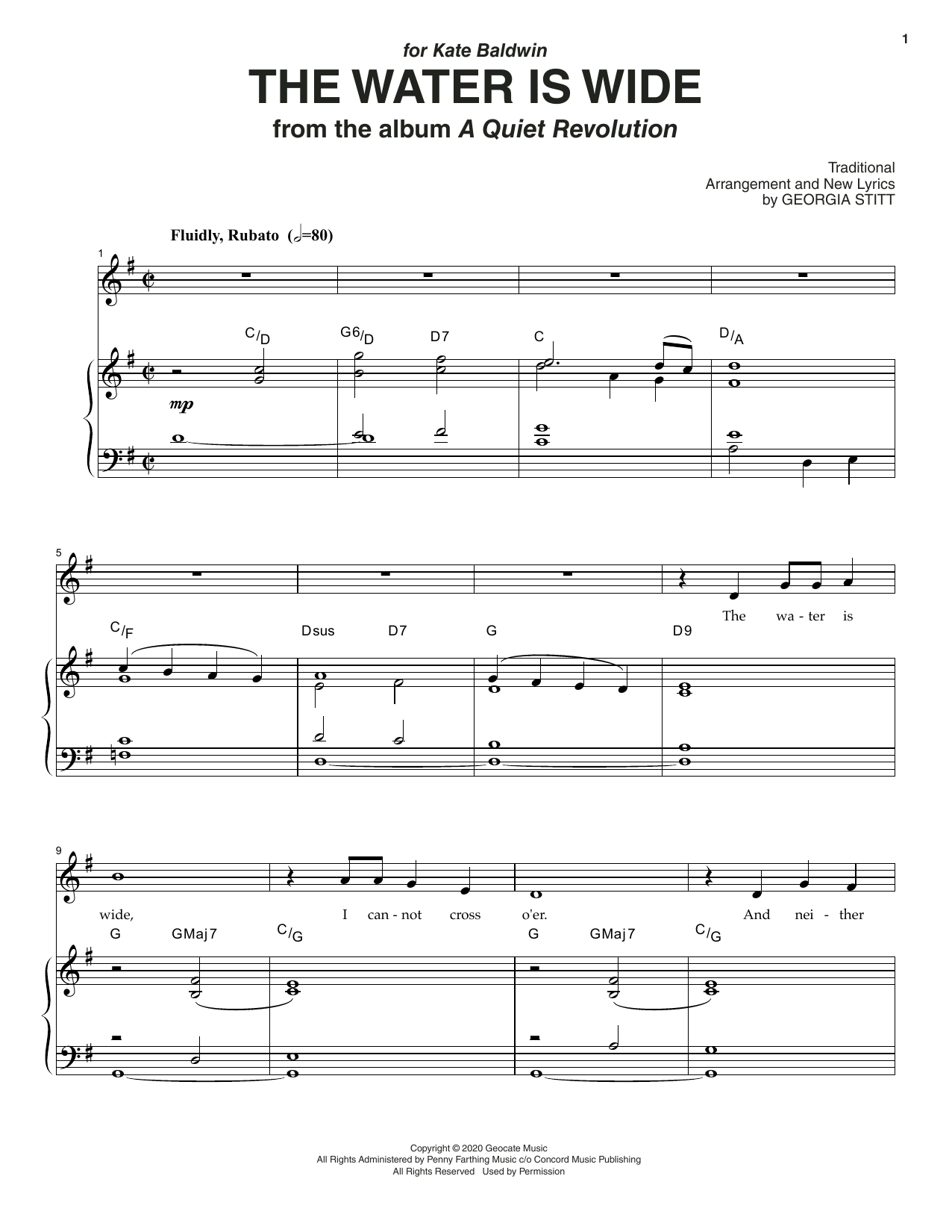 Download Georgia Stitt The Water Is Wide Sheet Music and learn how to play Piano & Vocal PDF digital score in minutes