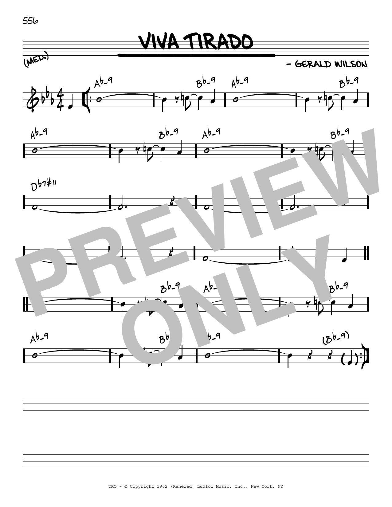 Download Gerald Wilson Viva Tirado Sheet Music and learn how to play Real Book – Melody & Chords PDF digital score in minutes