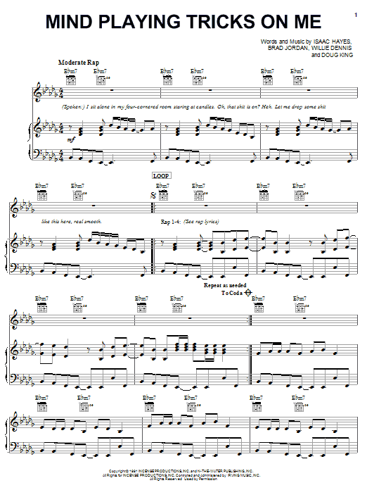 Download Geto Boys Mind Playing Tricks On Me Sheet Music and learn how to play Piano, Vocal & Guitar (Right-Hand Melody) PDF digital score in minutes