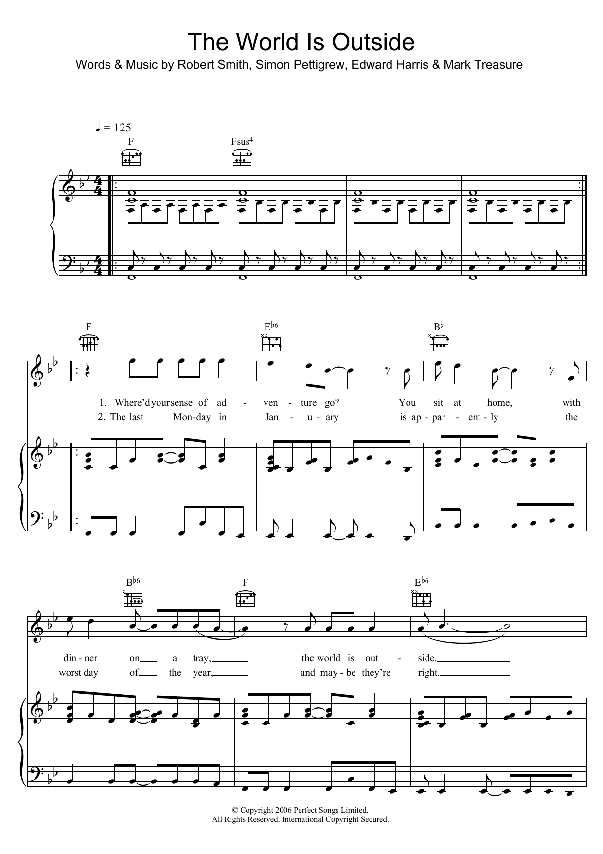 Download Ghosts The World Is Outside Sheet Music and learn how to play Piano, Vocal & Guitar PDF digital score in minutes