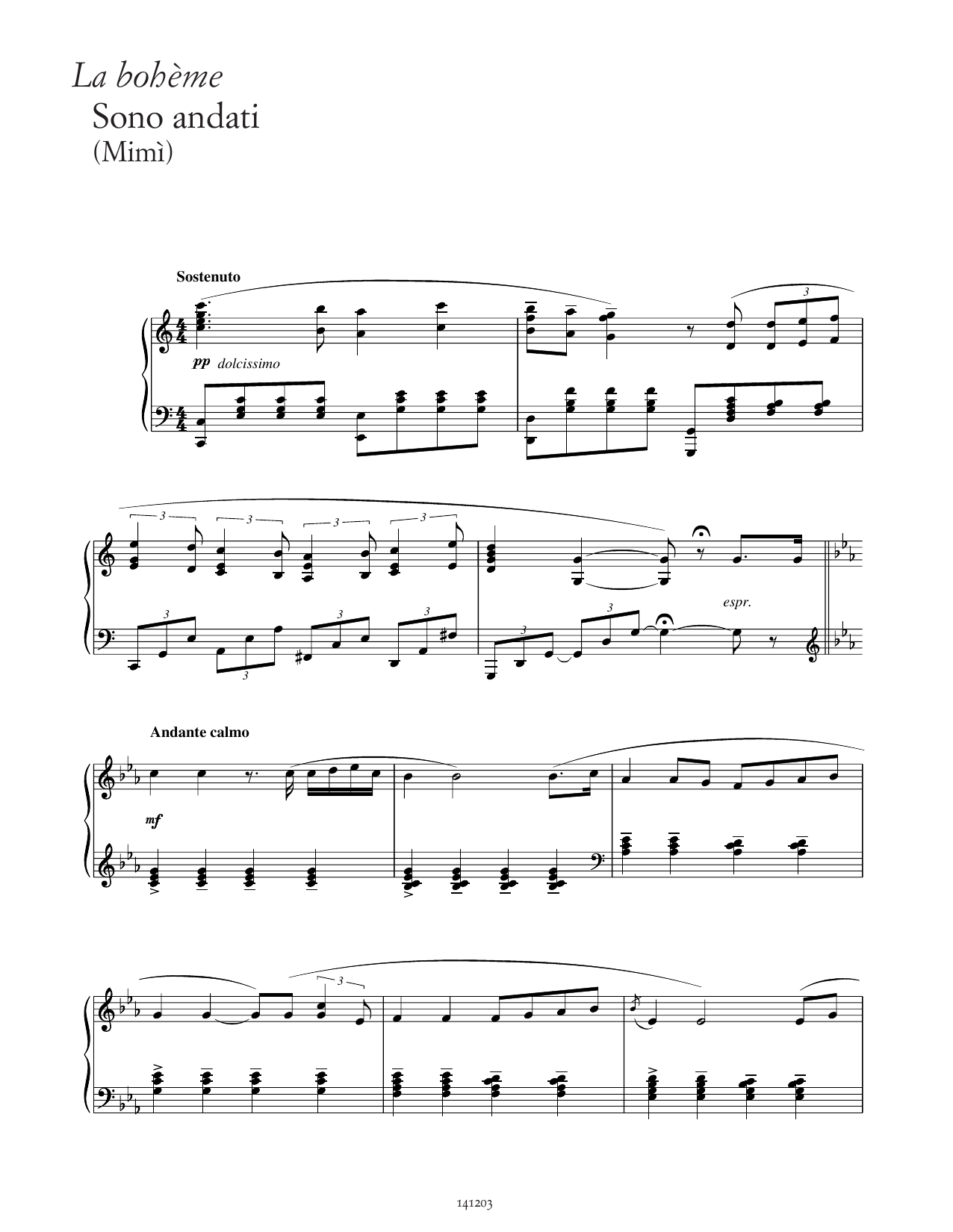 Download Giacomo Puccini Sono andati? (from La Bohème) Sheet Music and learn how to play Piano Solo PDF digital score in minutes