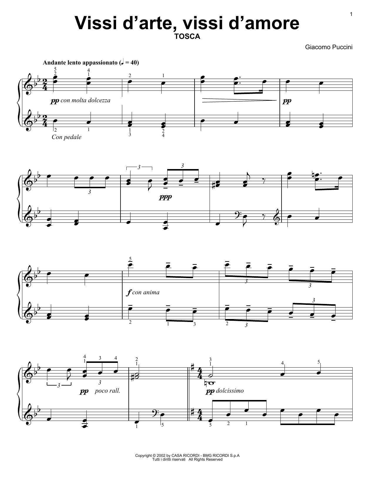 Download Giacomo Puccini Vissi D'Arte, Vissi D'Amore Sheet Music and learn how to play Cello and Piano PDF digital score in minutes