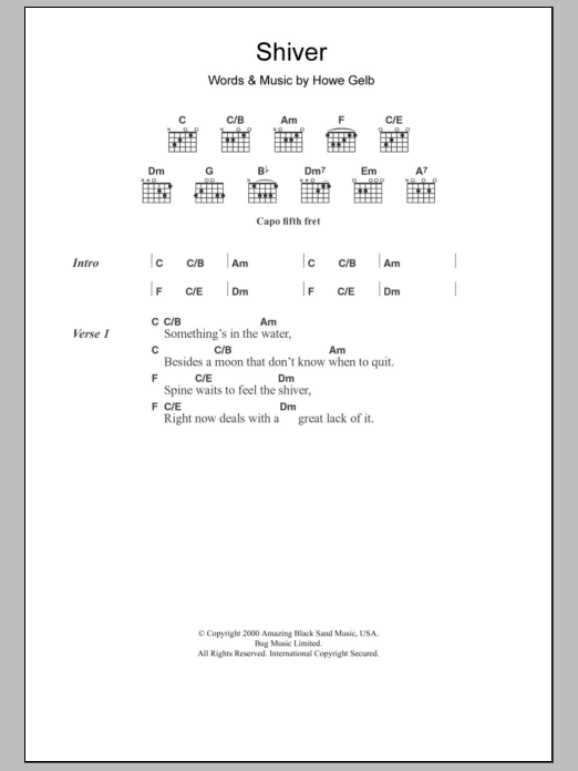 Download Giant Sand Shiver Sheet Music and learn how to play Lyrics & Chords PDF digital score in minutes