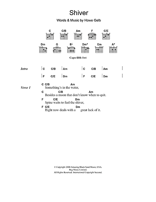 Download Giant Sand Shiver Sheet Music and learn how to play Lyrics & Chords PDF digital score in minutes