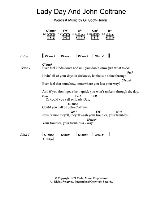 Download Gil Scott-Heron Lady Day And John Coltrane Sheet Music and learn how to play Ukulele PDF digital score in minutes