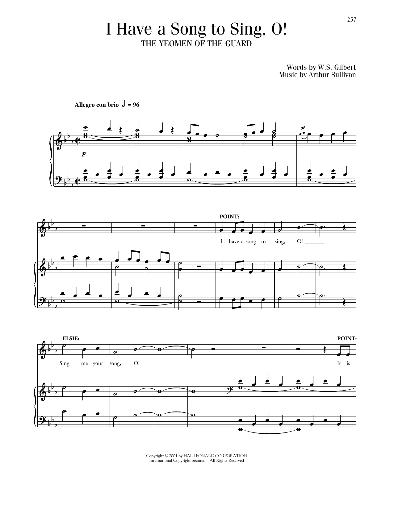 Download Gilbert & Sullivan I Have A Song To Sing Sheet Music and learn how to play Piano & Vocal PDF digital score in minutes