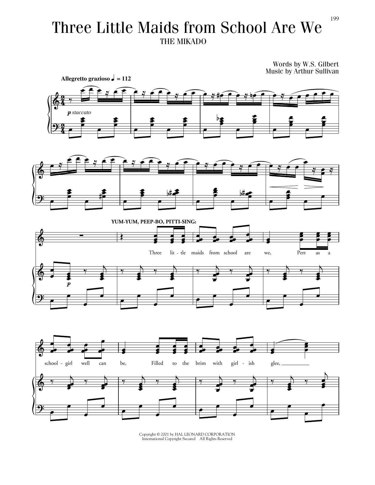 Download Gilbert & Sullivan Three Little Maids Sheet Music and learn how to play Piano & Vocal PDF digital score in minutes