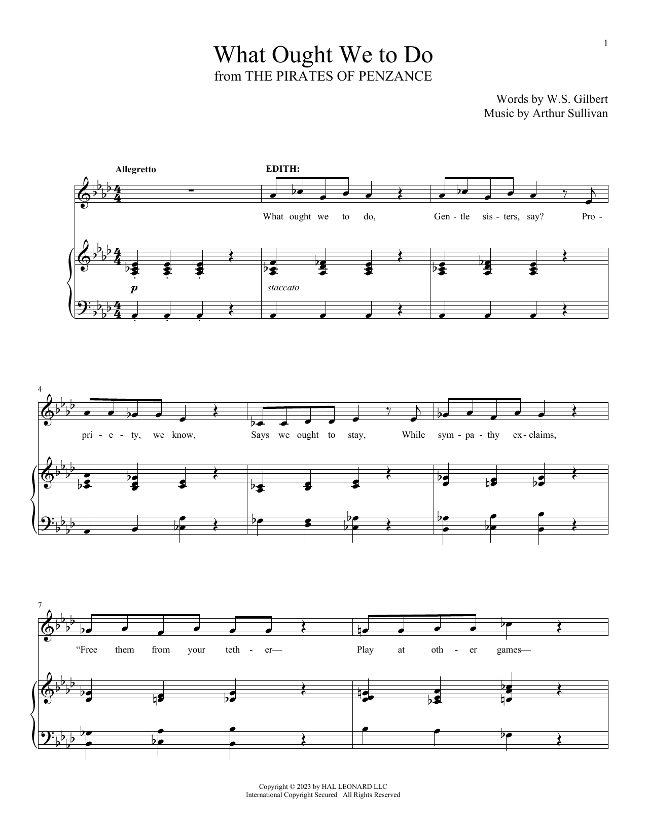 Download Gilbert & Sullivan What Ought We To Do (from The Pirates Of Penzance) Sheet Music and learn how to play Piano & Vocal PDF digital score in minutes