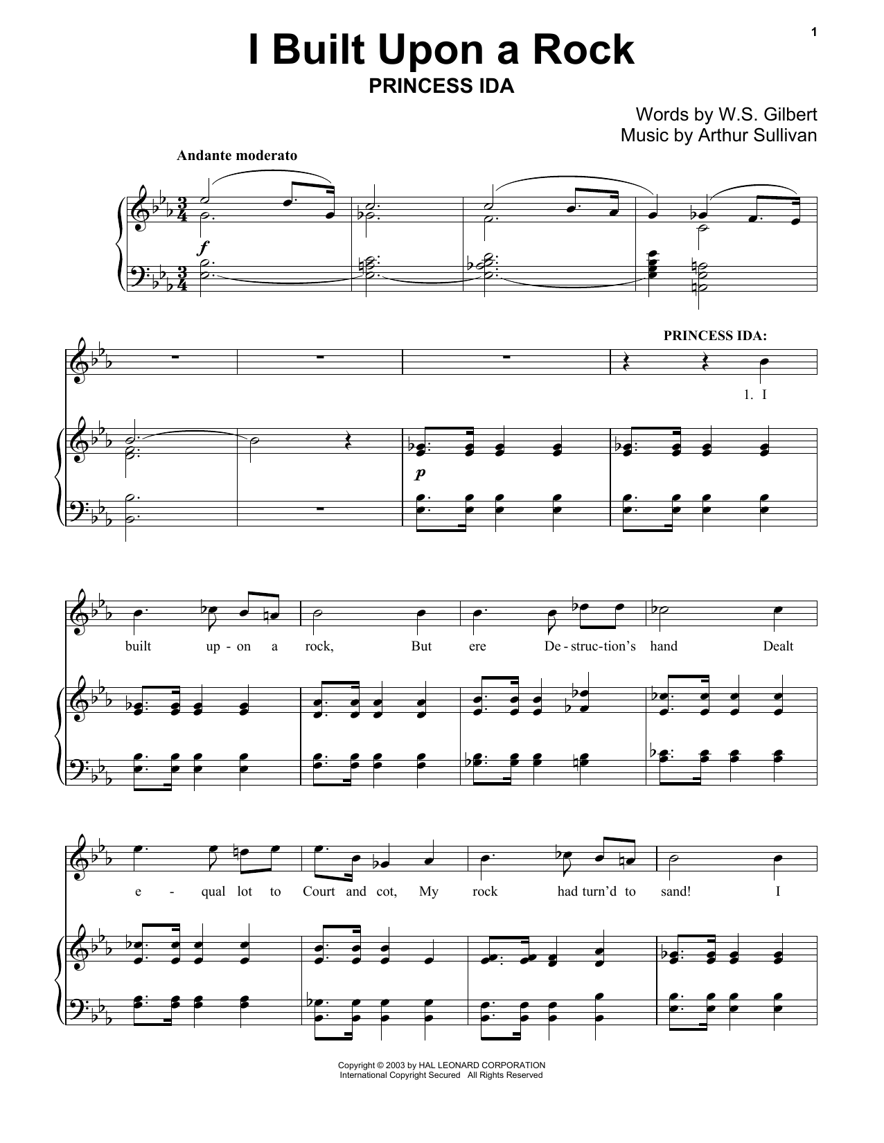 Download Gilbert & Sullivan I Built Upon A Rock Sheet Music and learn how to play Piano PDF digital score in minutes