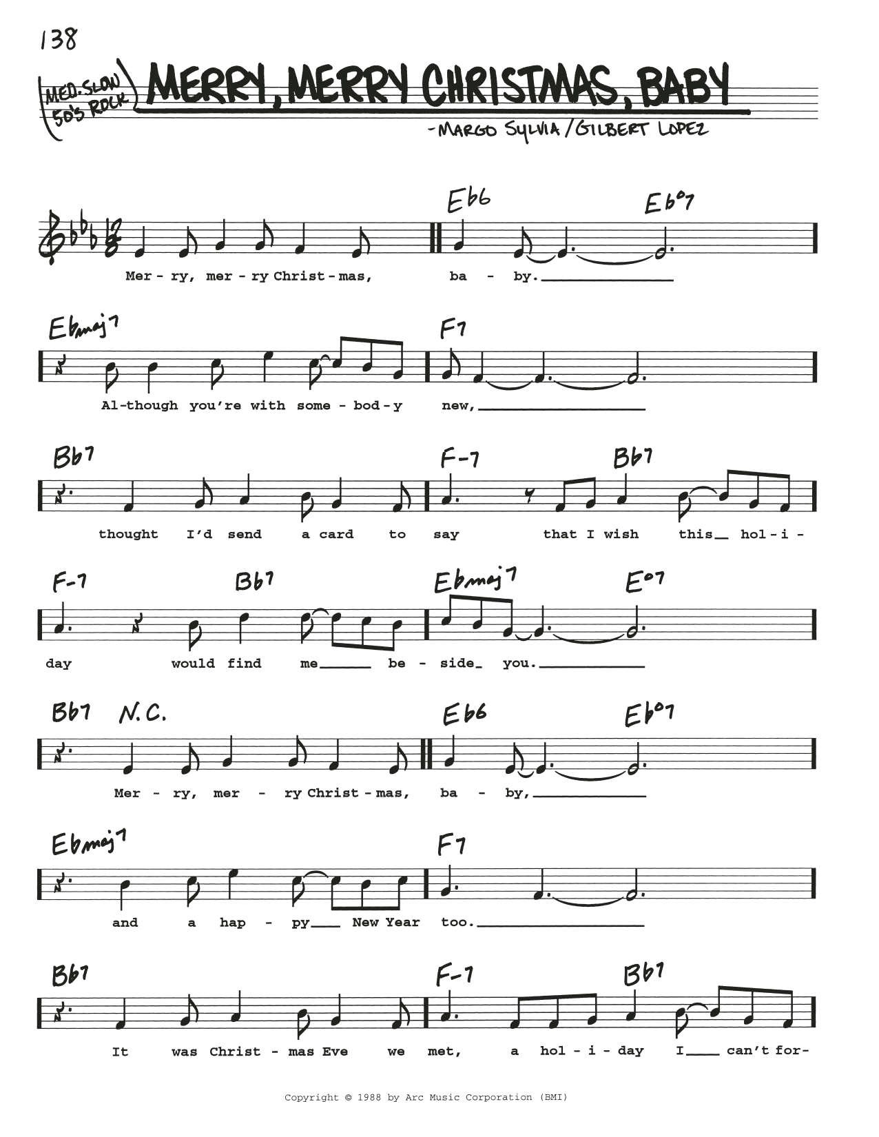 Download Gilbert Lopez Merry, Merry Christmas Baby Sheet Music and learn how to play Lead Sheet / Fake Book PDF digital score in minutes
