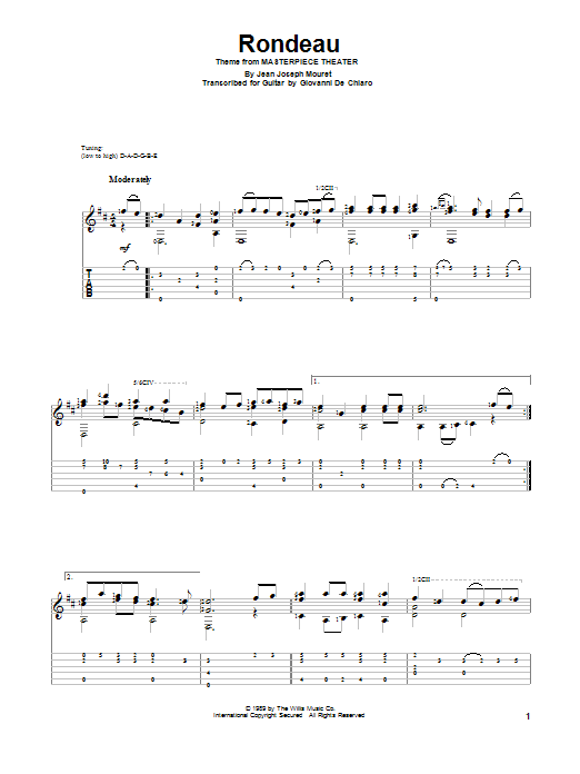 Download Giovanni De Chiaro Rondeau Sheet Music and learn how to play Guitar Tab PDF digital score in minutes