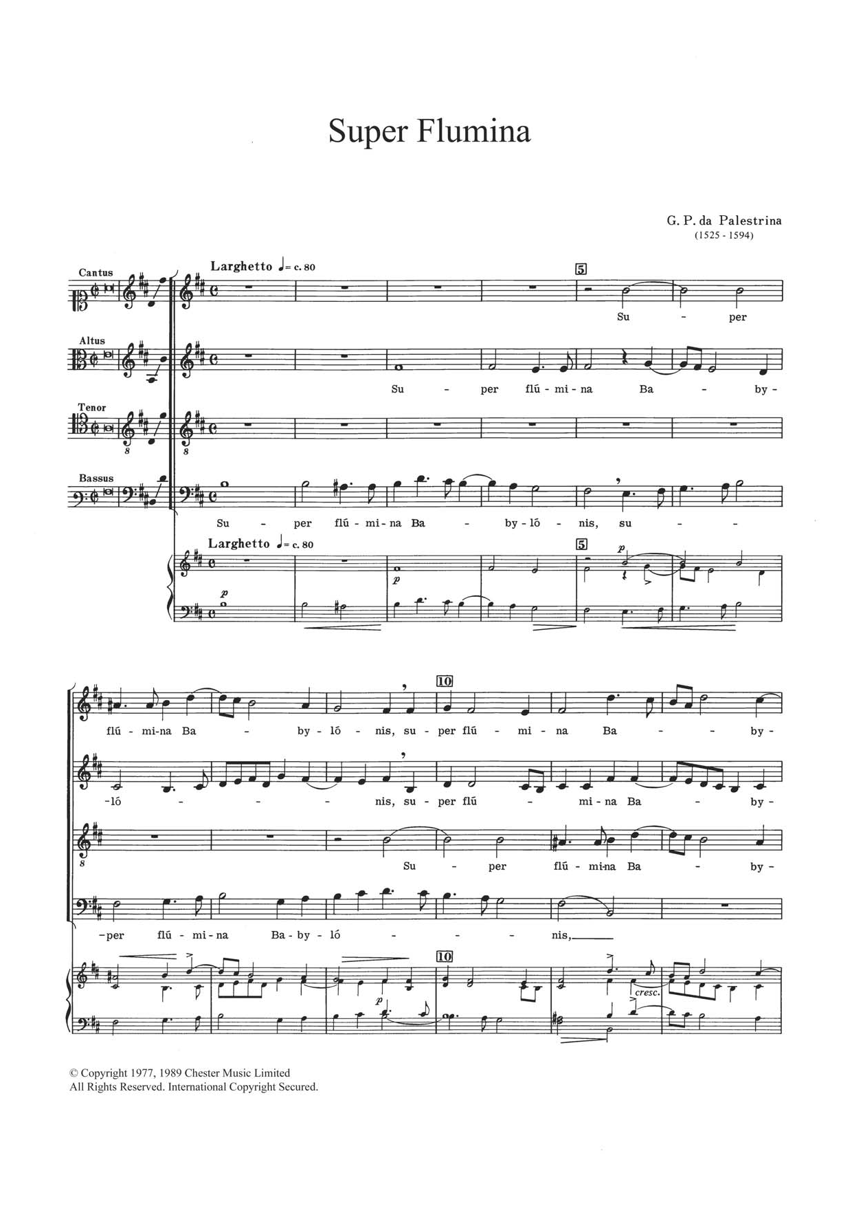 Download Giovanni Palestrina Super Flumina Sheet Music and learn how to play Choir PDF digital score in minutes