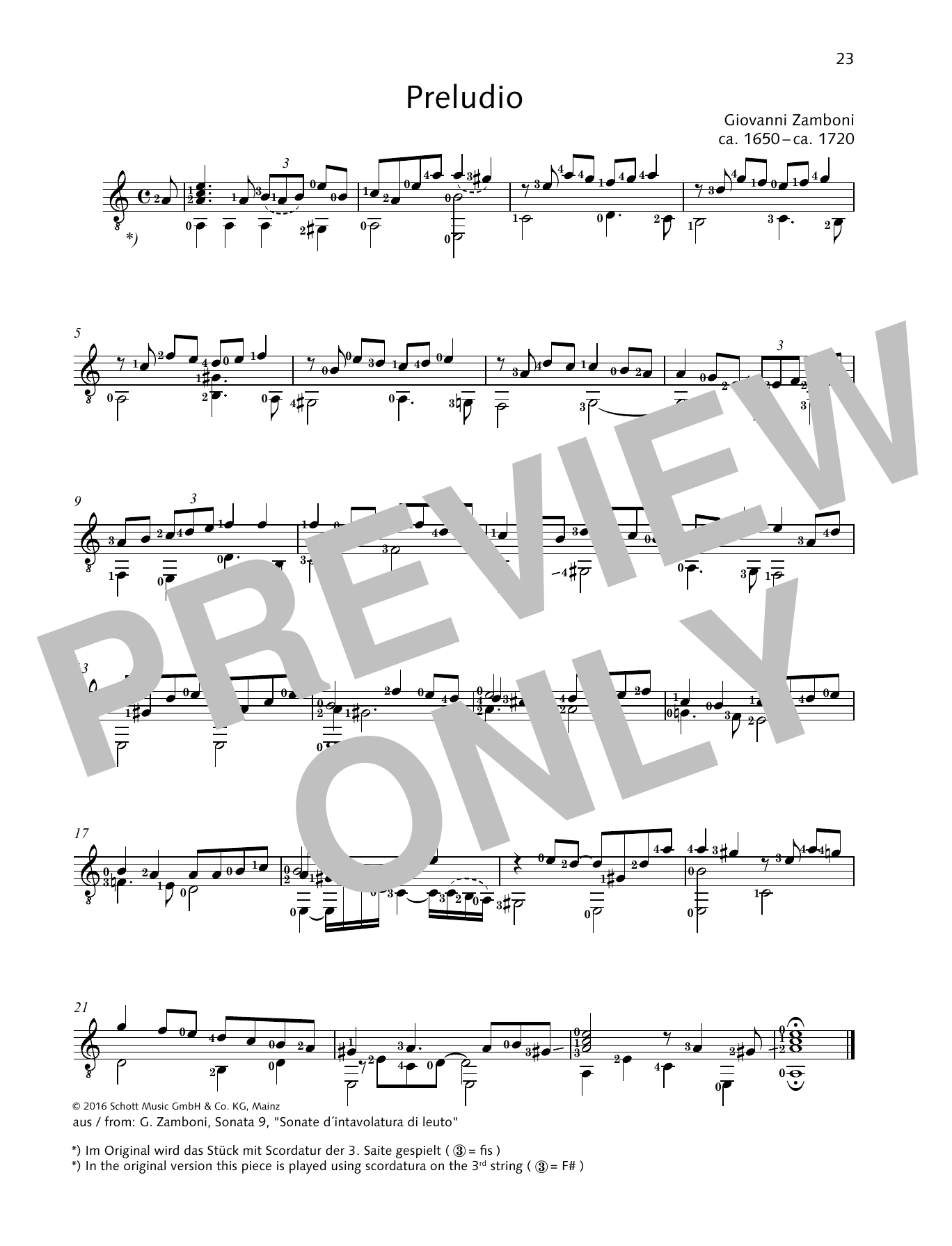 Download Giovanni Zamboni Preludio Sheet Music and learn how to play Solo Guitar PDF digital score in minutes