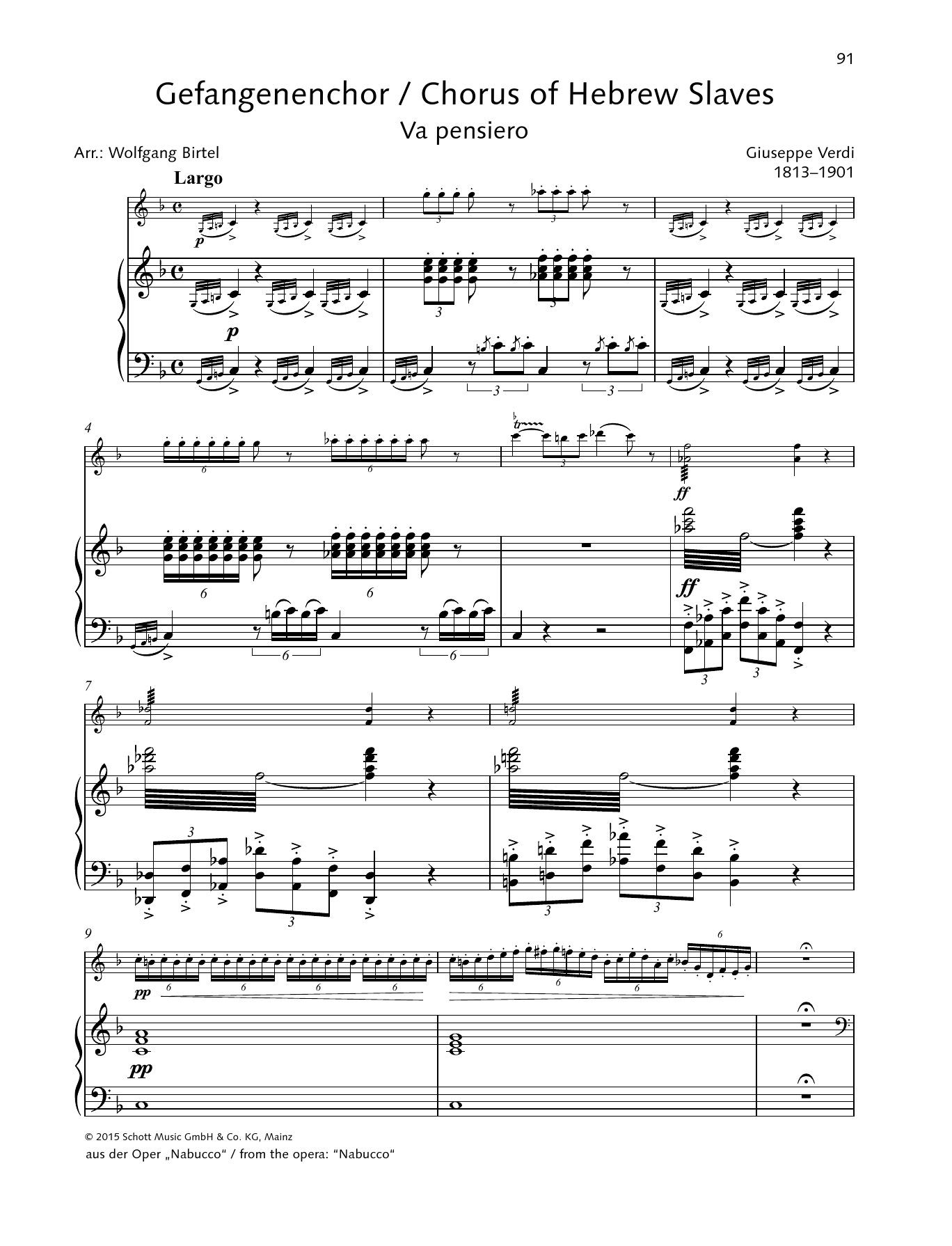 Download Giuseppe Verdi Chorus of the Hebrew Slaves Sheet Music and learn how to play String Solo PDF digital score in minutes