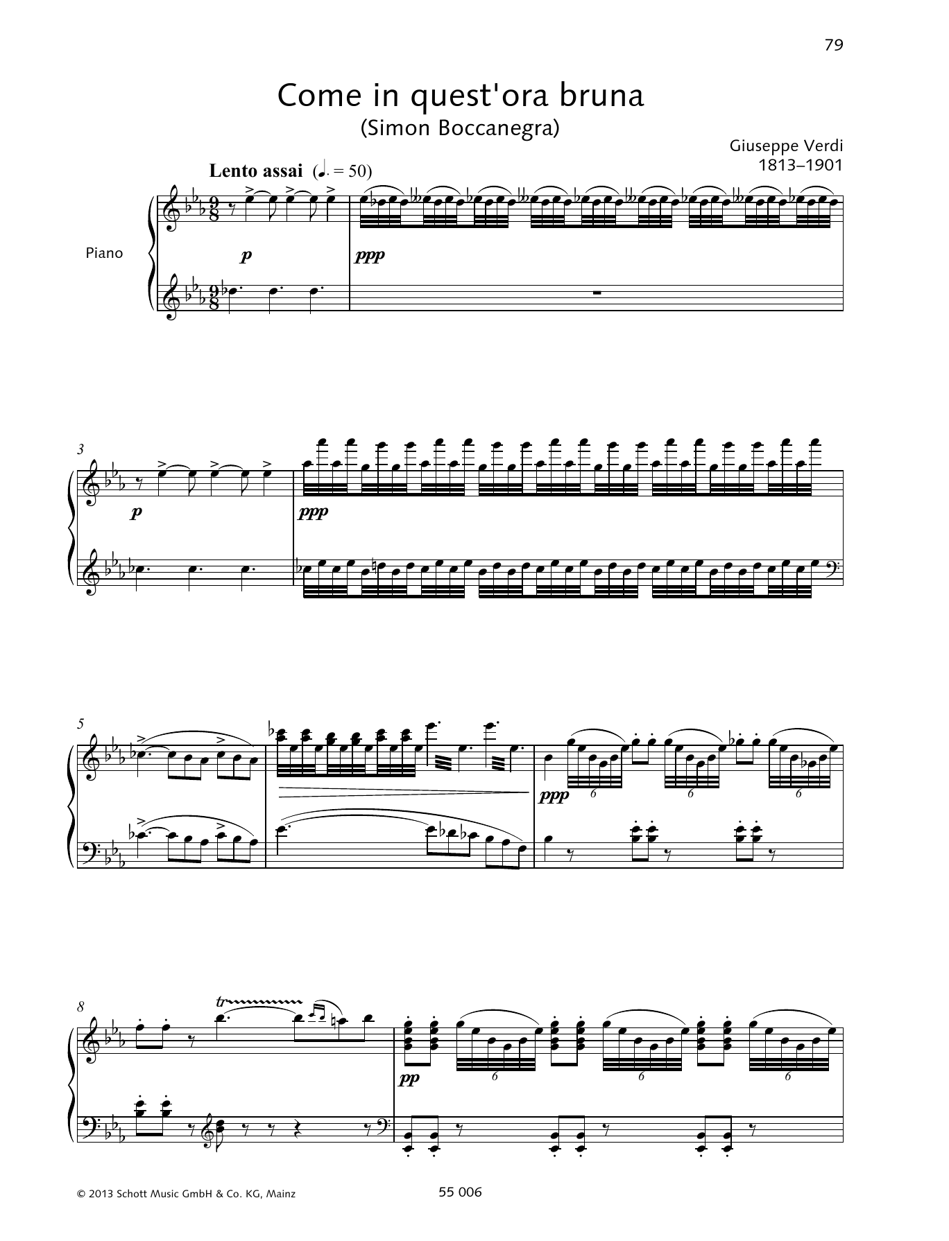 Download Giuseppe Verdi Come in quest'ora bruna Sheet Music and learn how to play Piano & Vocal PDF digital score in minutes