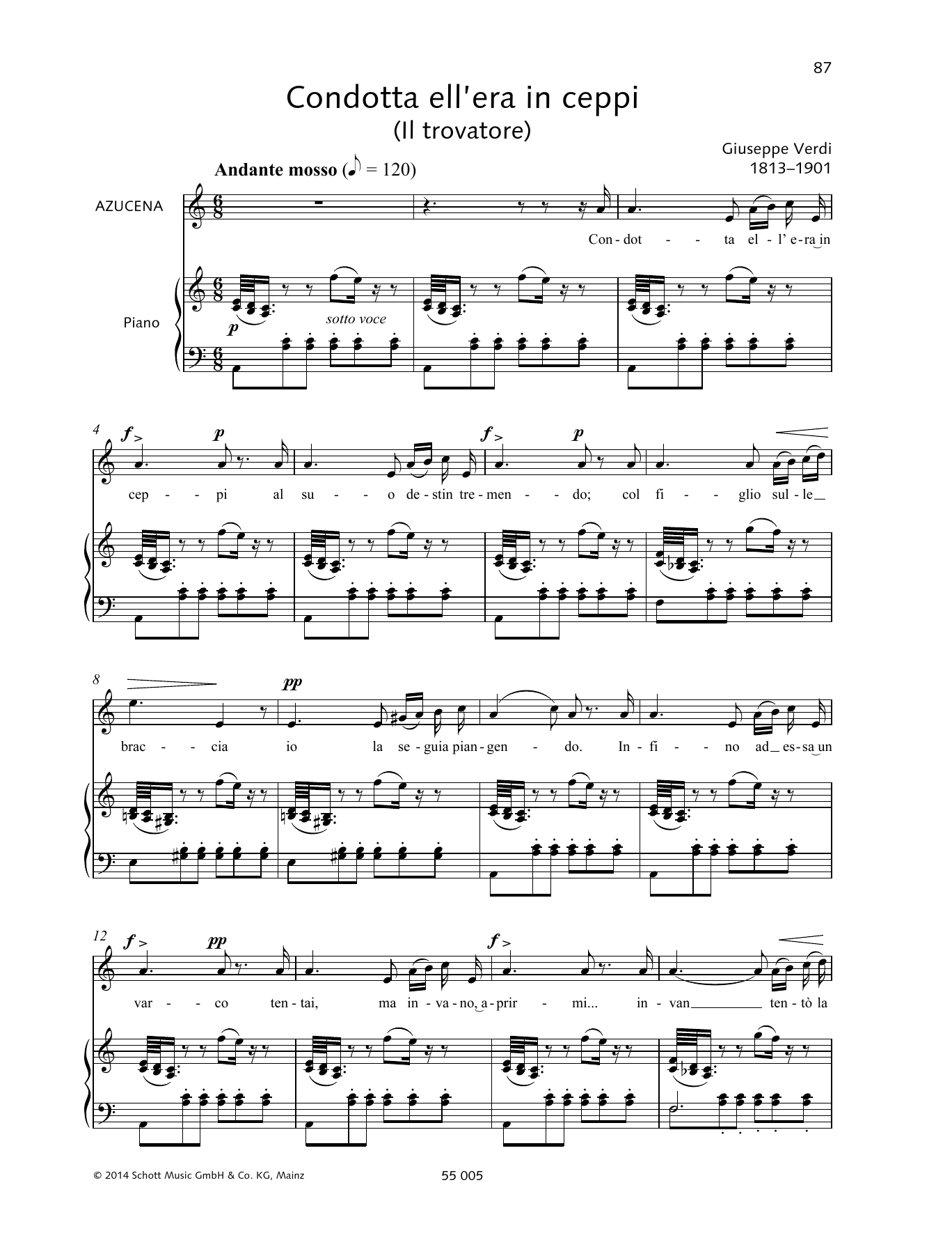 Download Giuseppe Verdi Condotta ell'era in ceppi Sheet Music and learn how to play Piano & Vocal PDF digital score in minutes