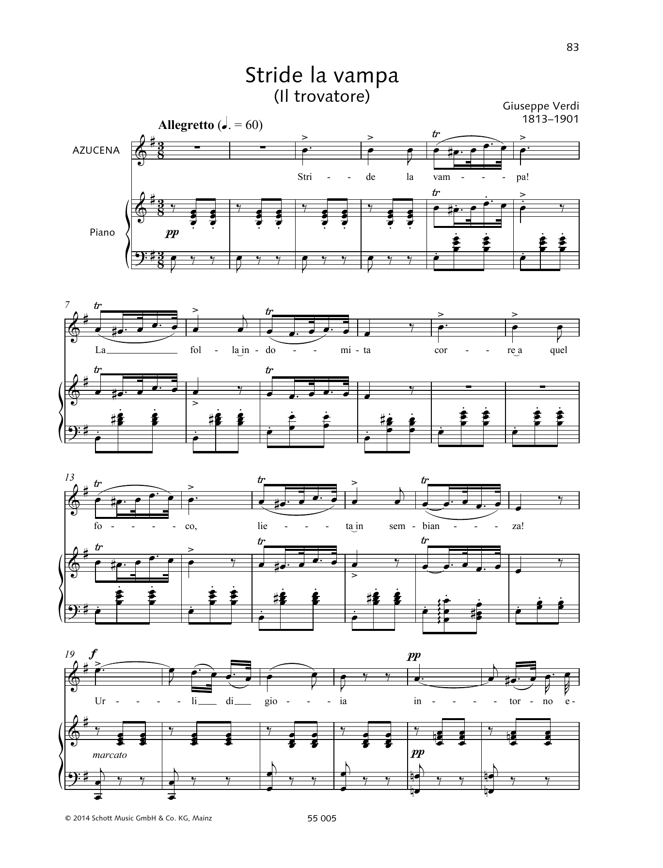 Download Giuseppe Verdi Stride La Vampa Sheet Music and learn how to play Piano Solo PDF digital score in minutes