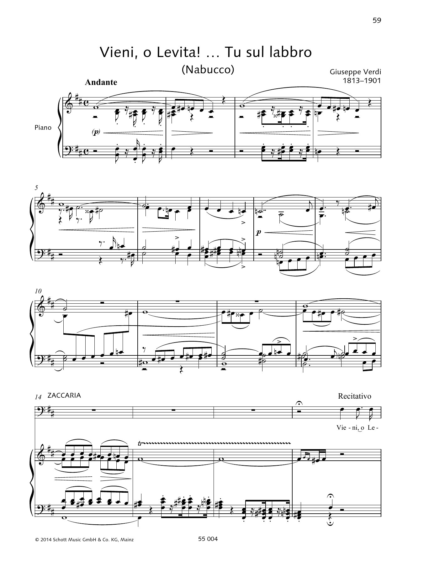 Download Giuseppe Verdi Vieni, o Levita!... Tu sul labbro Sheet Music and learn how to play Piano & Vocal PDF digital score in minutes