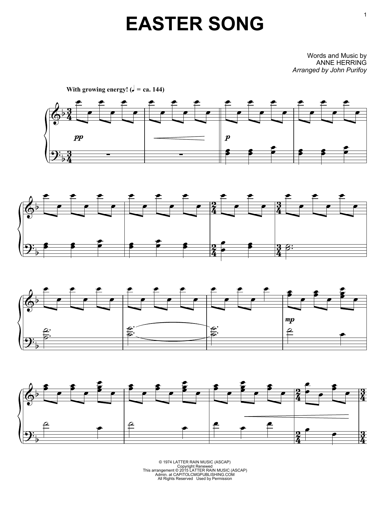 Download Glad Easter Song Sheet Music and learn how to play Piano PDF digital score in minutes