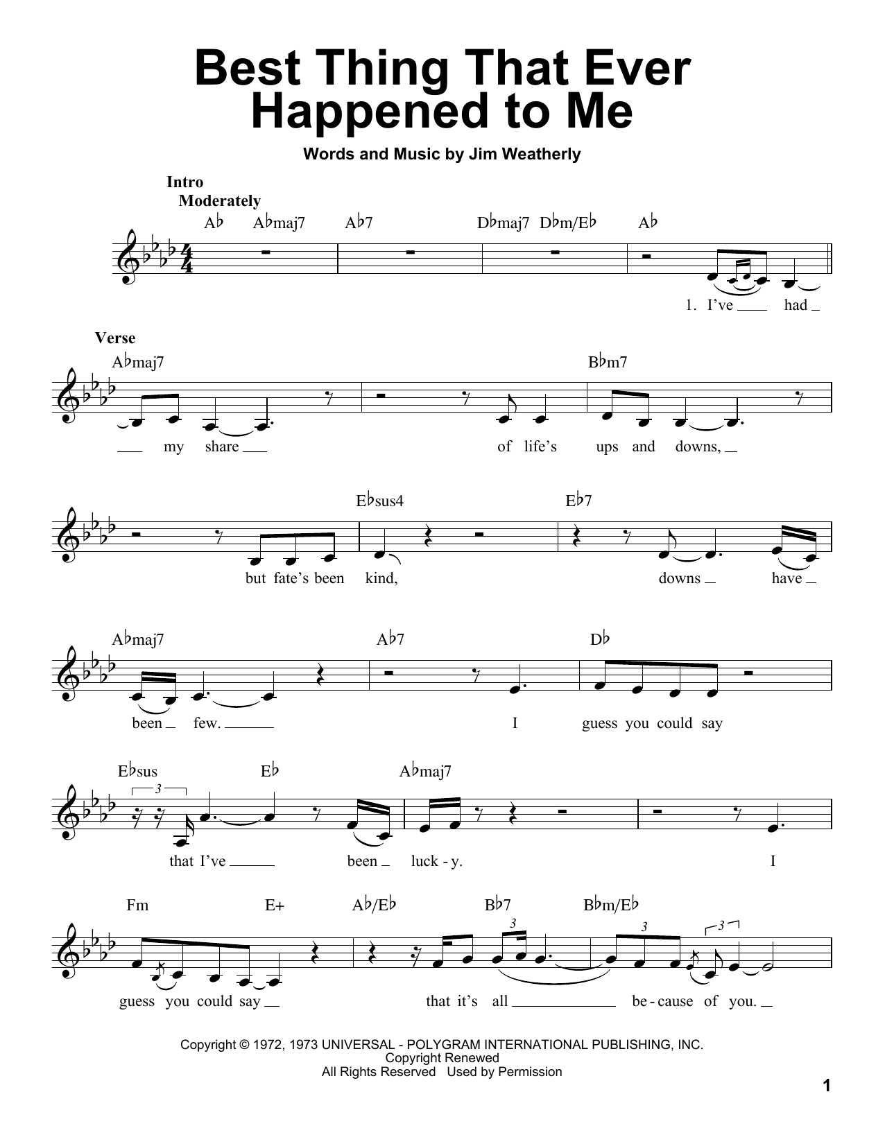 Download Gladys Knight & The Pips Best Thing That Ever Happened To Me Sheet Music and learn how to play Voice PDF digital score in minutes