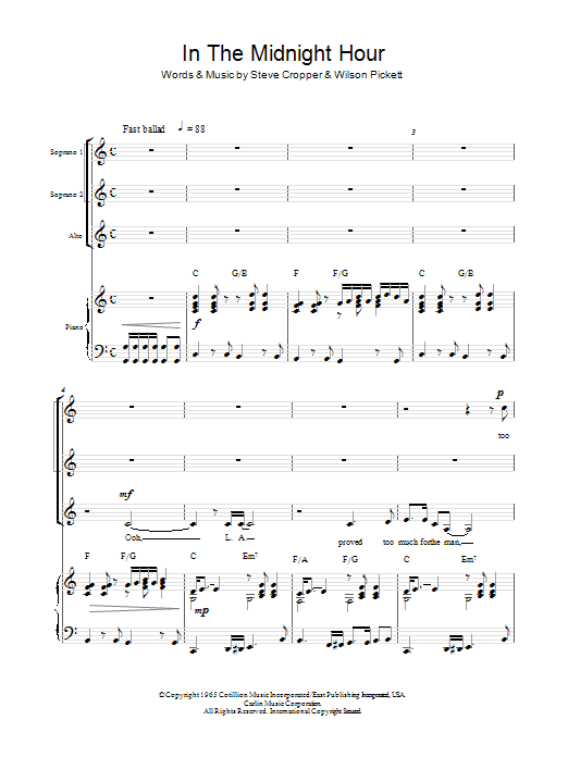 Download Gladys Knight & The Pips Midnight Train To Georgia Sheet Music and learn how to play SSA PDF digital score in minutes