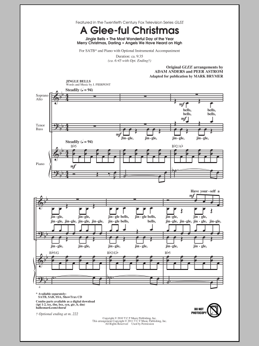 Download Mark Brymer A Glee-ful Christmas (Choral Medley) Sheet Music and learn how to play SATB PDF digital score in minutes