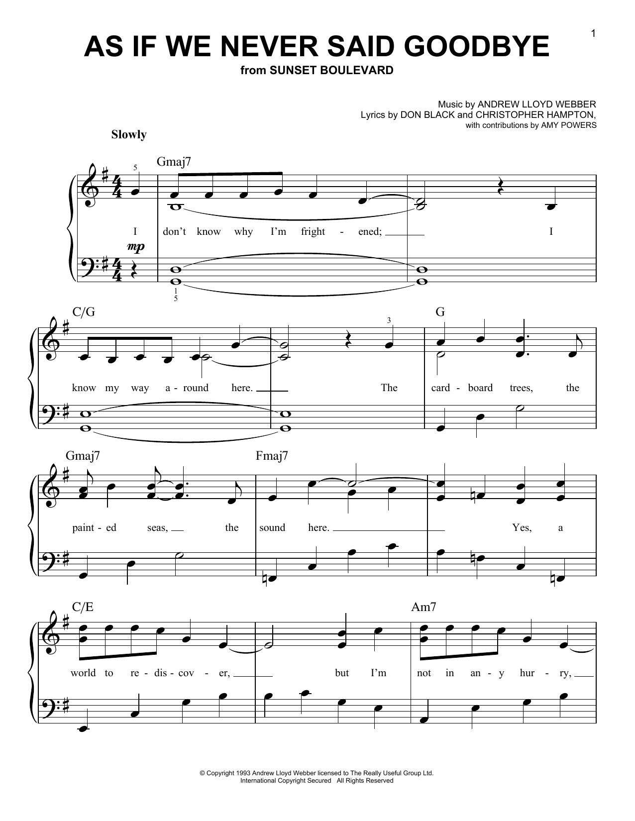Download Glee Cast As If We Never Said Goodbye Sheet Music and learn how to play Piano, Vocal & Guitar (Right-Hand Melody) PDF digital score in minutes