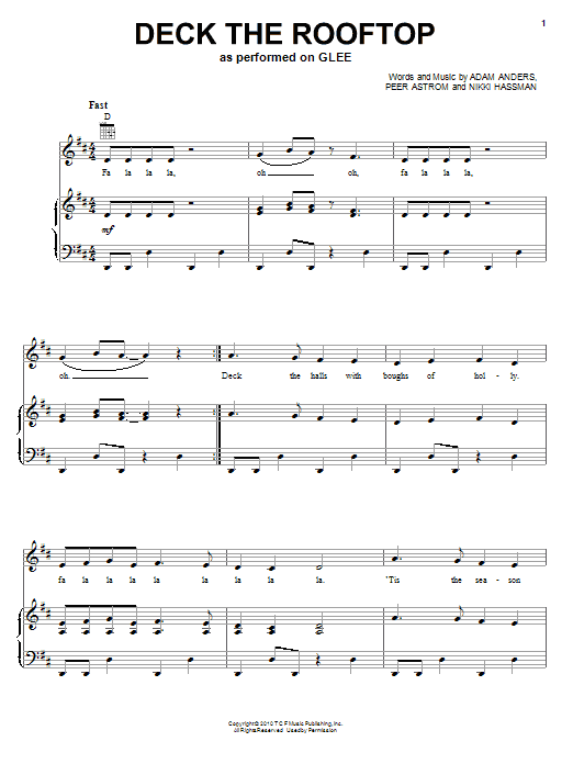 Download Glee Cast Deck The Rooftop Sheet Music and learn how to play Piano, Vocal & Guitar (Right-Hand Melody) PDF digital score in minutes