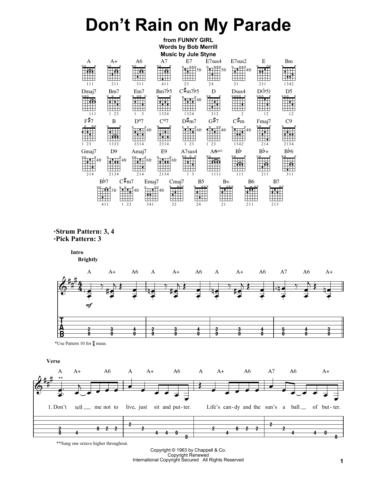 Download Barbra Streisand Don't Rain On My Parade Sheet Music and learn how to play Ukulele PDF digital score in minutes