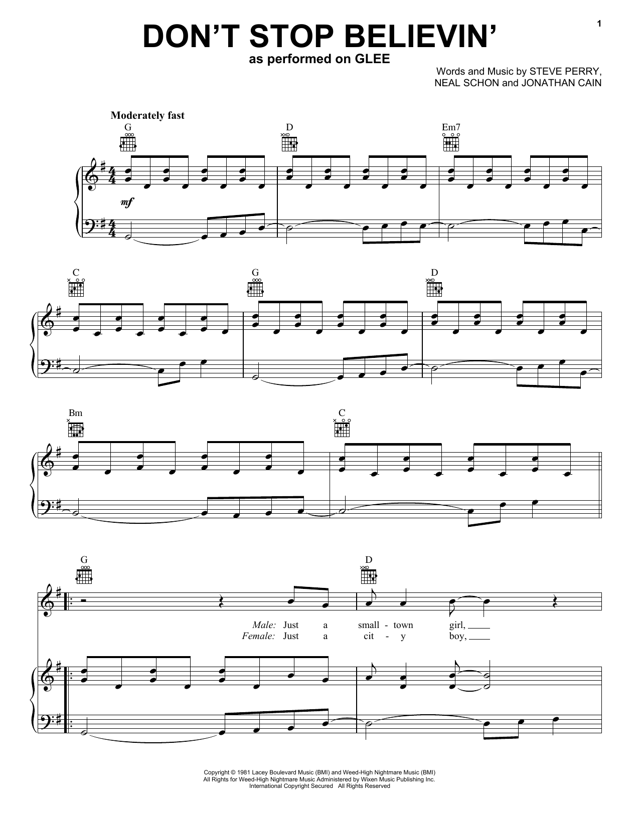 Download Journey Don't Stop Believin' Sheet Music and learn how to play Piano Duet PDF digital score in minutes