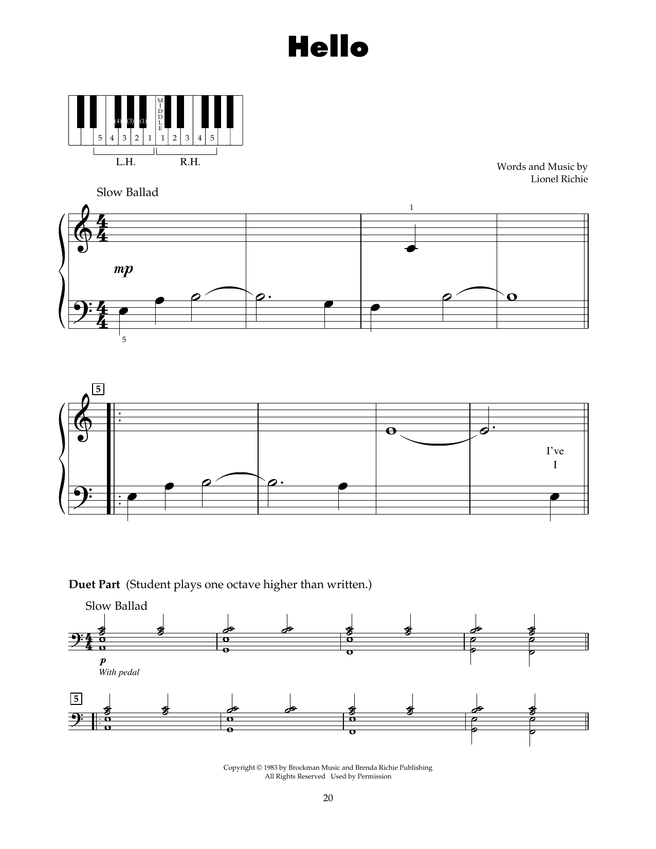 Download Glee Cast (feat. Jonathan Groff) Hello Sheet Music and learn how to play 5-Finger Piano PDF digital score in minutes